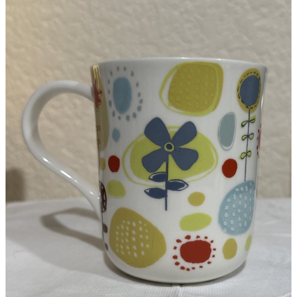 Starbucks 2009 Hand Painted Floral Mug